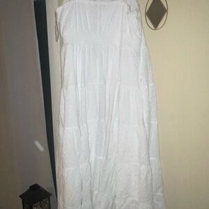 Lane Bryant White Tiered Maxi Dress